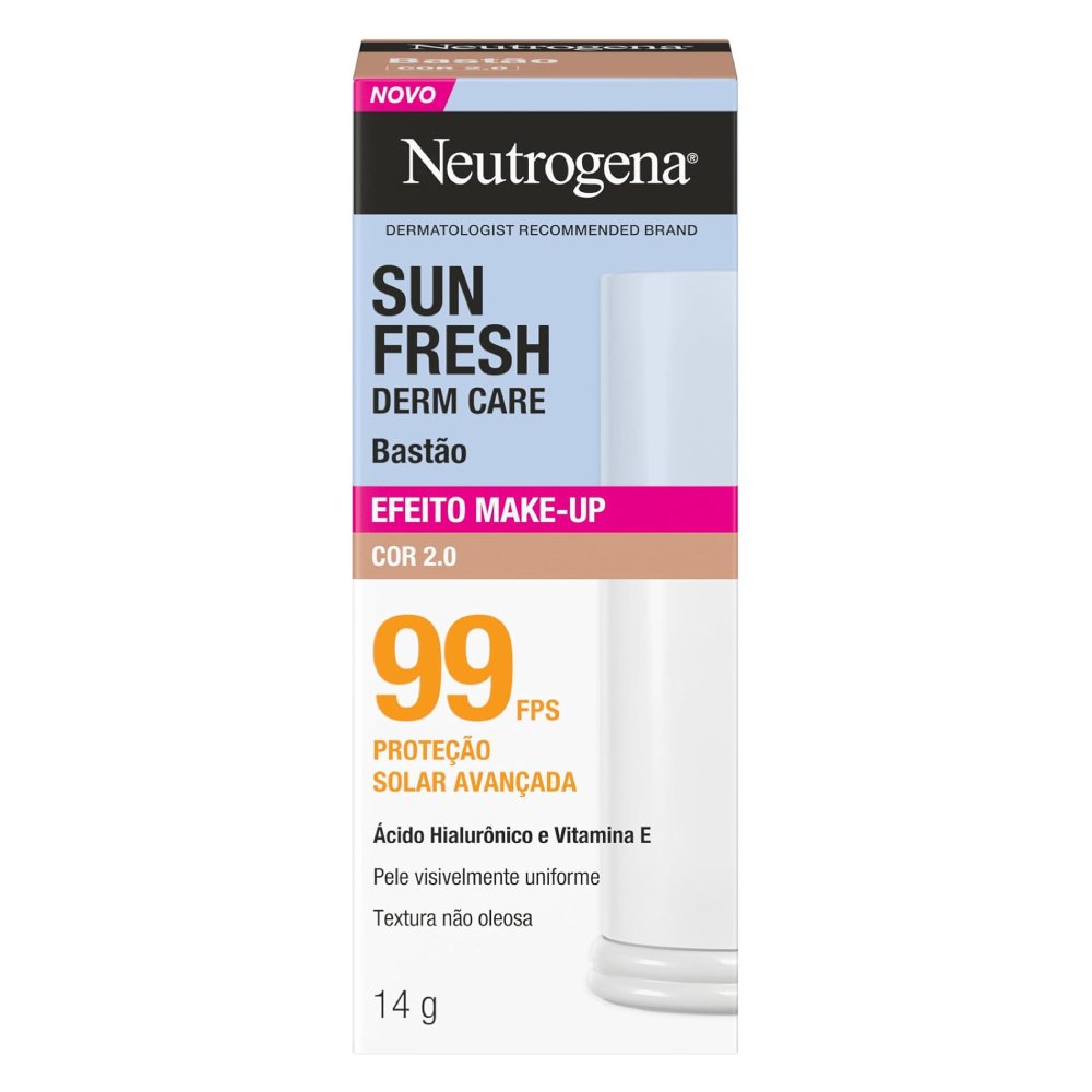 Protetor Solar Facial Neutrogena Sun Fresh Derm Care Stick Cor 2.0 Fps99 40g