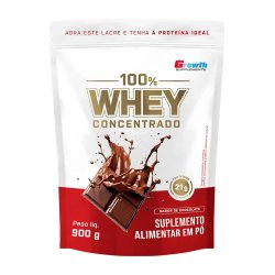 Whey Protein Growth 100% Concentrado Chocolate 900g