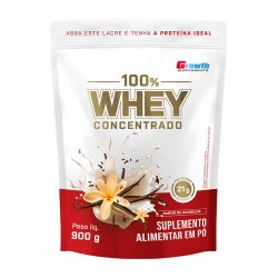 Whey Protein Growth 100% Concentrado Baunilha 900g