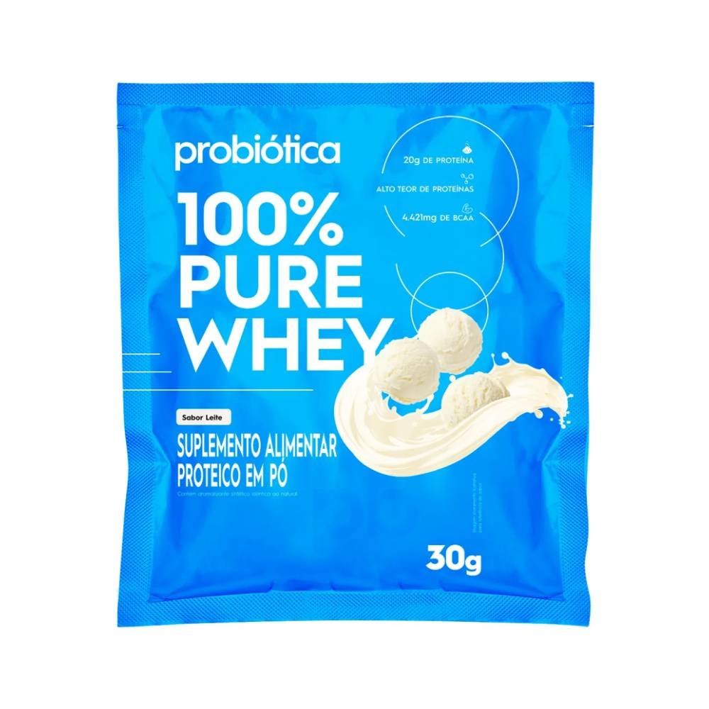 Whey Protein Probiótica 100% Pure Leite 30g