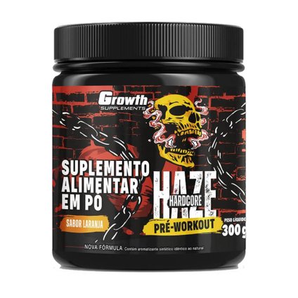 PRÉ-TREINO GROWTH HAZE HARDCORE LARANJA 300G