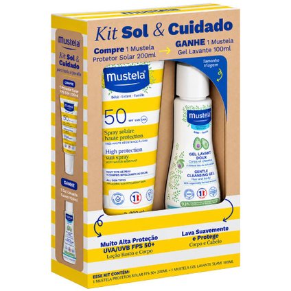 KIT MUSTELA PROTETOR SOLAR FPS50 200ML + GEL LAVANTE 100ML