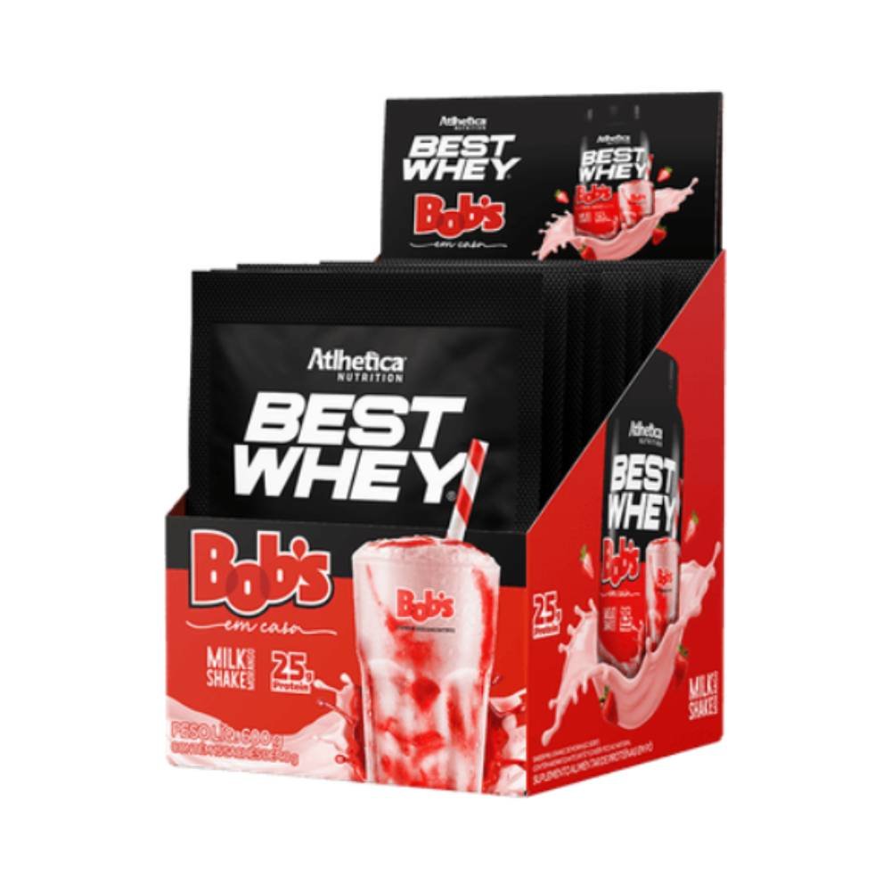 Whey Protein Atlhetica Nutrition Best Whey Bobs Milkshake Morango 15x40g