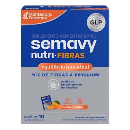 SUPLEMENTO ALIMENTAR SEMAVY NUTRI FIBRAS LARANJA 10 UNIDADES