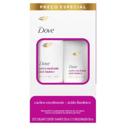 Kit Dove Cachos Esculturais + Ácido Linoleico Shampoo 350ml + Condicionador 150ml