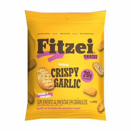 SNACK SALGADO PROTEICO CRISPY GARLIC FITZEI 45G