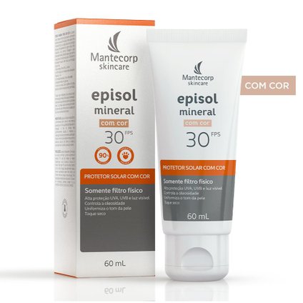 PROTETOR SOLAR FACIAL EPISOL COLOR MINERAL COM COR FPS 30 60ML