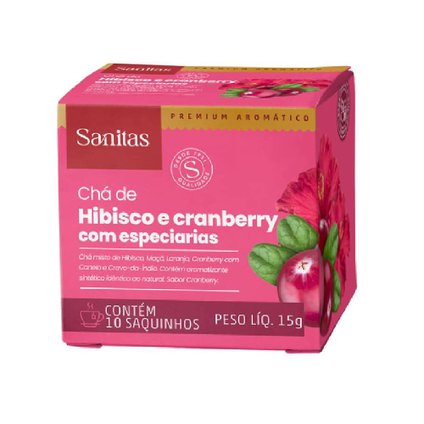 CHÁ SANITAS HIBÍSCO E CRANBERRY COM ESPECIARIAS15G
