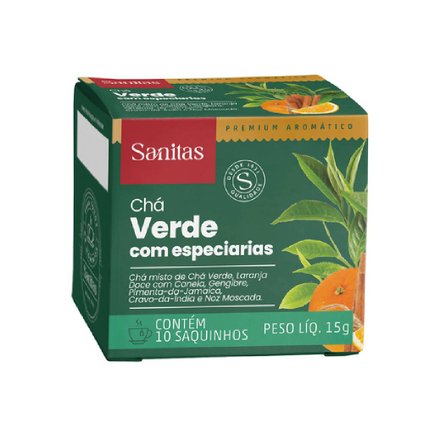 CHÁ SANITAS VERDE COM ESPECIARIAS 15G