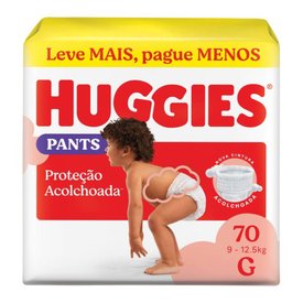 FRALDA HUGGIES MÁXIMA PROTEÇÃO BAG ROUPINHA G COM 70 UNIDADES