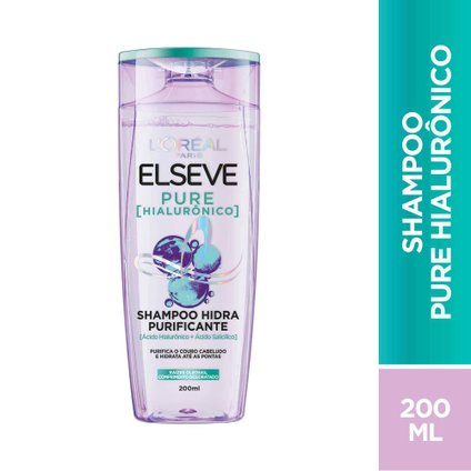 SHAMPOO ELSEVE PURE HIALURÔNICO 200ML