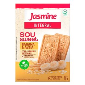 BISCOITO JASMINE INTEGRAL SOU SWEET BANANA CEREAIS 75G