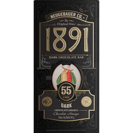 CHOCOLATE BARRA NEUGEBAUER 1891 55% CACAU DARK 90G