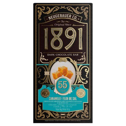 CHOCOLATE BARRA NEUGEBAUER 1891 55% CACAU CARAMELO E FLOR DE SAL SALGADO 90G