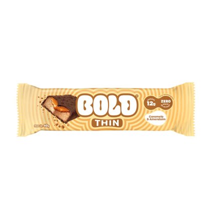 BARRA PROTEÍNA BOLD THIN CARAMELO & AMENDOIM 40G