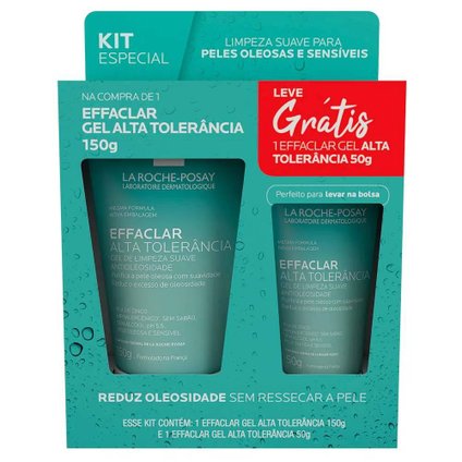 KIT GEL DE LIMPEZA LA ROCE POSAY EFFACLAR ALTA TOLERÂNCIA 150G GANHE GEL DE LIMPEZA 50G