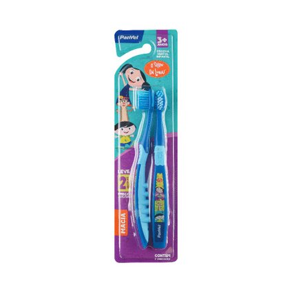 ESCOVA DENTAL INFANTIL PANVEL ORAL MACIA  AZUL - 2 UNIDADES