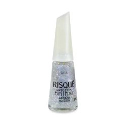 Esmalte Risqué Livre Para Brilhar Glitter Prata Capricha No Glow 8ml