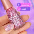 ESMALTE RISQUÉ LIVRE PARA BRILHAR GLITTER ROSA CRAVEJADA 8ML