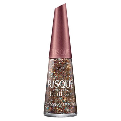 ESMALTE RISQUÉ LIVRE PARA BRILHAR DONA DA FESTA 8ML