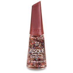 Esmalte Risqué Livre Para Brilhar Glitter Laranja E Azul Dona Da Festa 8ml