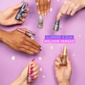 ESMALTE RISQUÉ LIVRE PARA BRILHAR GLITTER LARANJA E AZUL DONA DA FESTA 8ML