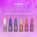 ESMALTE RISQUÉ LIVRE PARA BRILHAR GLITTER LARANJA E AZUL DONA DA FESTA 8ML