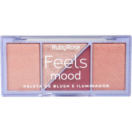 PALETA DE BLUSH E ILUMINADOR FEELS MOOD RUBY ROSE