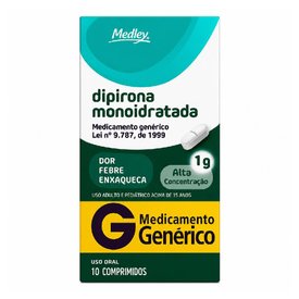 Dipirona Monoidratada 1G 10 Comprimidos Medley Genérico